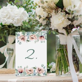 Asztalszám esküvőre "Boho poppies" 3