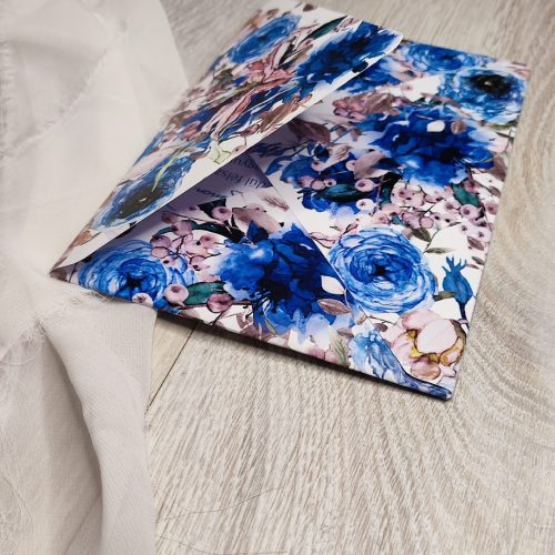 Kézműves boríték "Indigo rózsás"