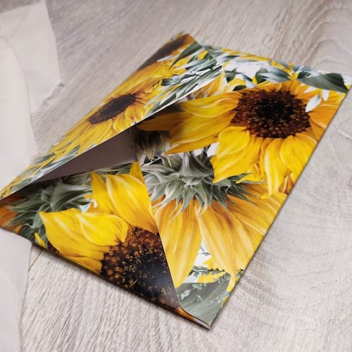 Kézműves boríték, "Napraforgós design