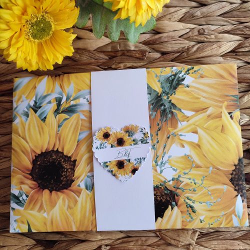 Kézműves boríték, "Napraforgós design