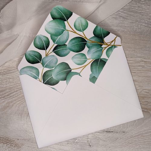 Kézműves boríték "Eukaliptusz design"