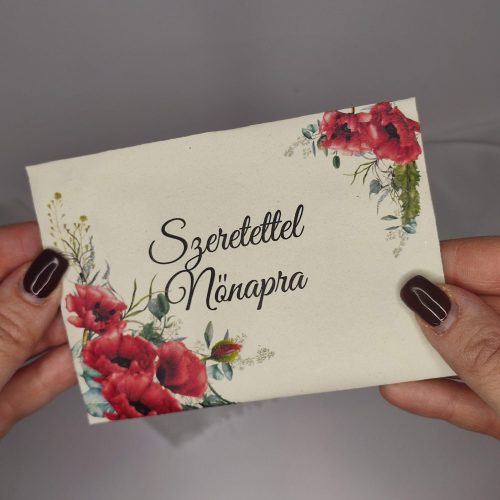 Virágmagok miniborítékban "Pipacsos" mintával