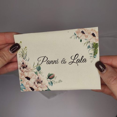 Virágmagok miniborítékban "Boho poppies" mintával