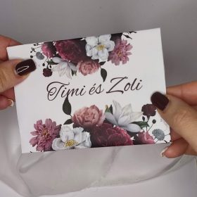   Virágmagos köszönőajándék miniborítékban, "Bordó virágos" design
