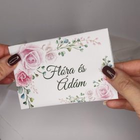   Virágmagos köszönőajándék miniborítékban, "Rózsaszín rózsás" desgin