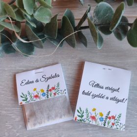   Virágmagos köszönőajándékok papírtasakban, "Vadvirágos" design