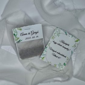   Virágmagos ajándék papír tasakban, "Zöld leveles" design