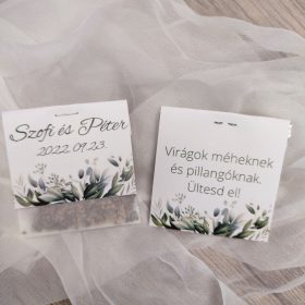   "Sage green" virágmagos köszönőajándék papír tasakban