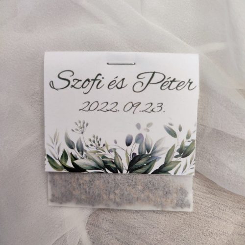 "Sage green" virágmagos köszönőajándék papír tasakban