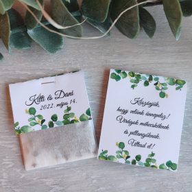   Virágmagos köszönőajándék papír tasakban, "Eukaliptusz" design