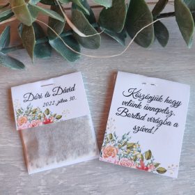   Virágmagos köszönőajándék papír tasakban, "Színes virágos" design