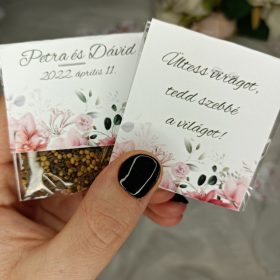   "Blush pink peonies" virágmagos esküvői köszönőajándék