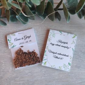   Virágmagos köszönőajándék, "Zöld leveles" design