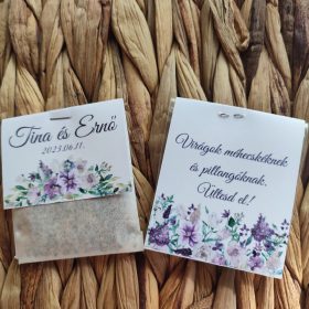   Virágmagos köszönőajándék, "Plum sorbet" design, papírtasakkal