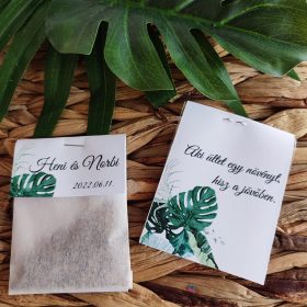   Virágmagos köszönőajándéj, "Tropical 2" design, papírtasakkal