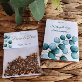   Virágmagos köszönőajándék, "Eukaliptusz 2" design