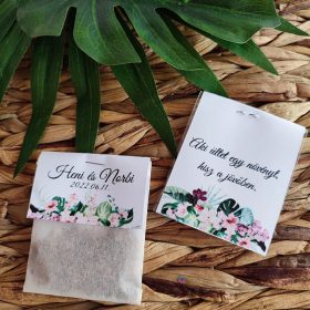   Virágmagos köszönőajándék, "Tropical 1" design, papírtasakkal