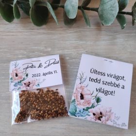  Virágmagos köszönőajándék, "Boho poppies" design