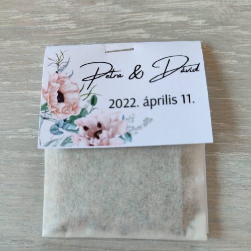 Virágmagos köszönőajándék, "Boho poppies" design