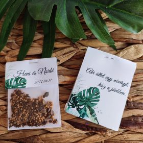   Virágmagos köszönőajándék, "Tropical greenery" design