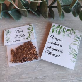virágmagos köszönőajándék greenery mintával