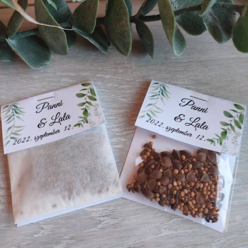 virágmagos köszönőajándék greenery mintával