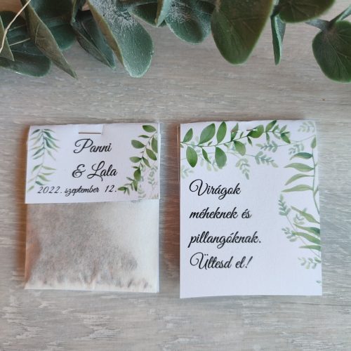 virágmagos köszönőajándék greenery mintával