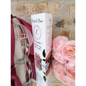 Menüháromszög, "Bordó virágos" design