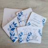 Kék leveles esküvői meghívó szett