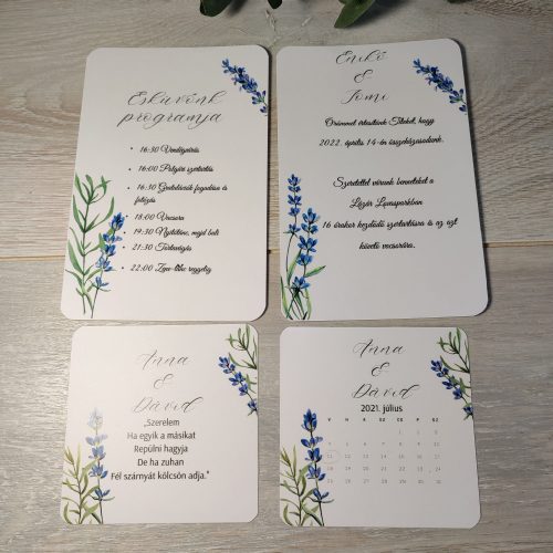 Levendulás esküvői meghívó szett