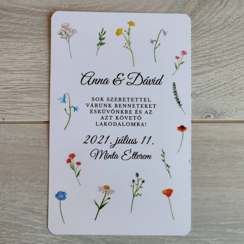 Mezei virágos esküvői meghívó szett