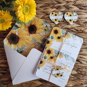 Napraforgós esküvői meghívó szett