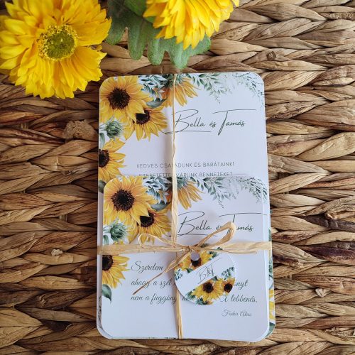 Napraforgós esküvői meghívó szett