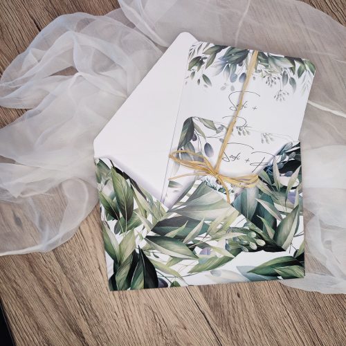 "Sage green" esküvői meghívó szett