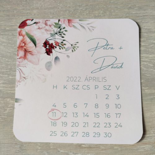 "Blush burgundy peonies" esküvői meghívó szett