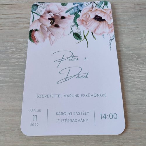 "Boho poppies" esküvői meghívó szett