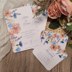 Búzavirágos meghívó szett