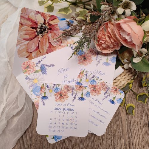 Búzavirágos meghívó szett