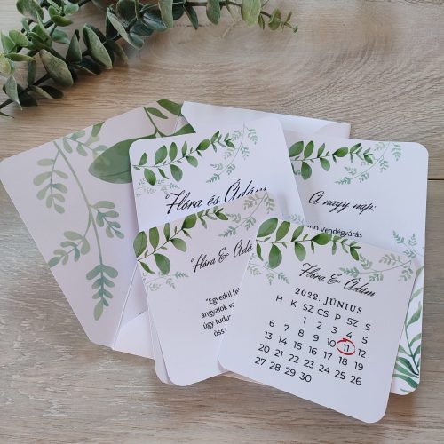 Greenery esküvői meghívó szett