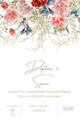 "Bloom" esküvői meghívó, egyoldalas