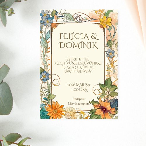 Marigold egyoldalas esküvői meghívó