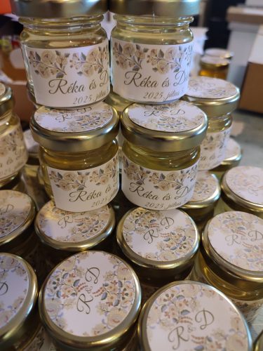 Miniméz vendégajándég, Kalocsai mintával (krémszínű)