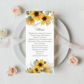   Egyoldalas menükártya, "Napraforgós 2" mintával