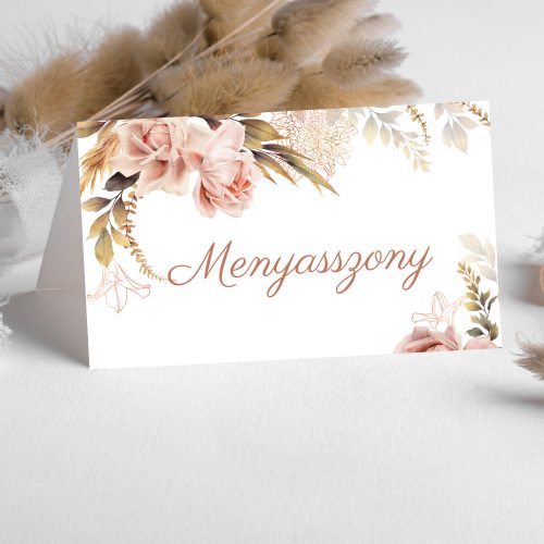 "Indián nyár" esküvői ültetőkártya