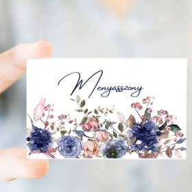 "Indigó rózsás " Ültetőkártya, névtábla