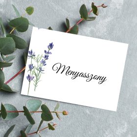 Levendulás esküvői ültetőkártya