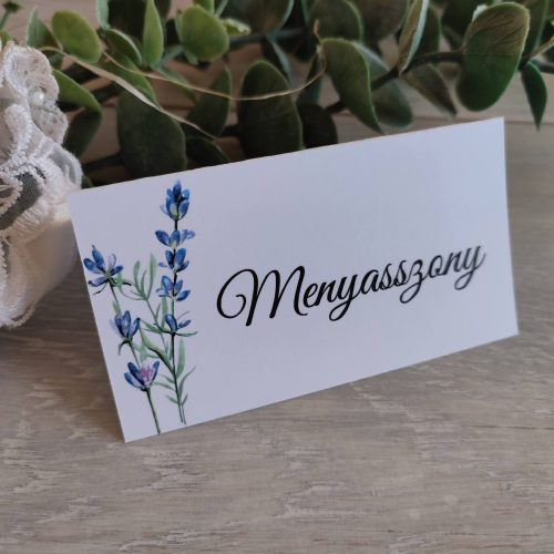 Levendulás esküvői ültetőkártya