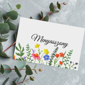 Ültetőkártya, "Mezei Virágos" design