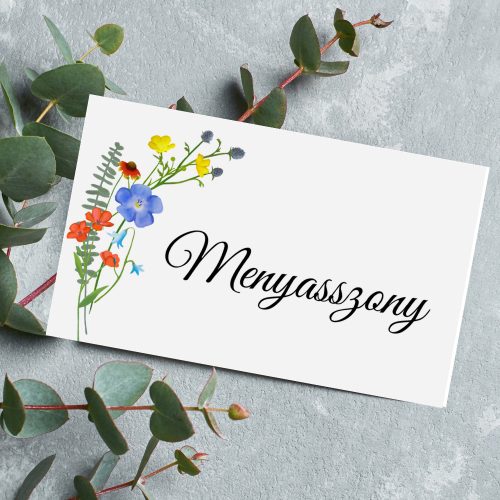 Ültetőkártya, "Mezei Virágos" design