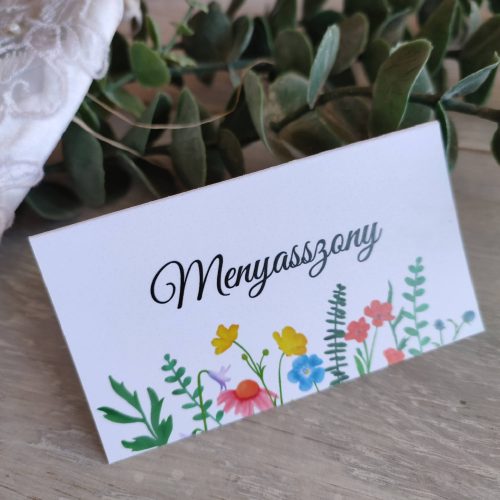 Ültetőkártya, "Mezei Virágos" design